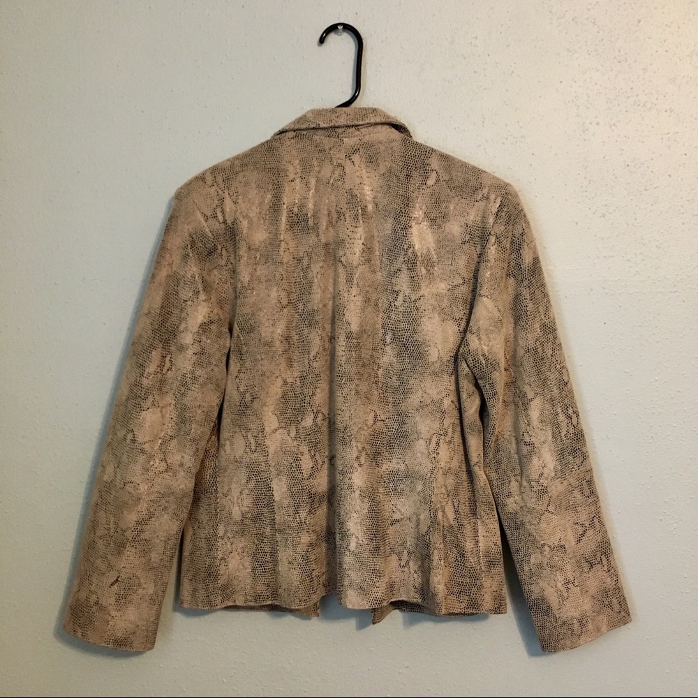 Leather Python Print Jacket - Picture 4 of 8